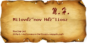 Milovánov Héliosz névjegykártya